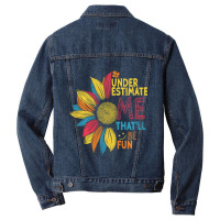 Sunflower Colorful Underestimate Me That'll Be Fun Men Denim Jacket | Artistshot