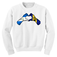 Barbados Nicaragua Flag Barbadians Nicaraguan Heart T Shirt Youth Sweatshirt | Artistshot