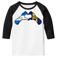 Barbados Nicaragua Flag Barbadians Nicaraguan Heart T Shirt Youth 3/4 Sleeve | Artistshot