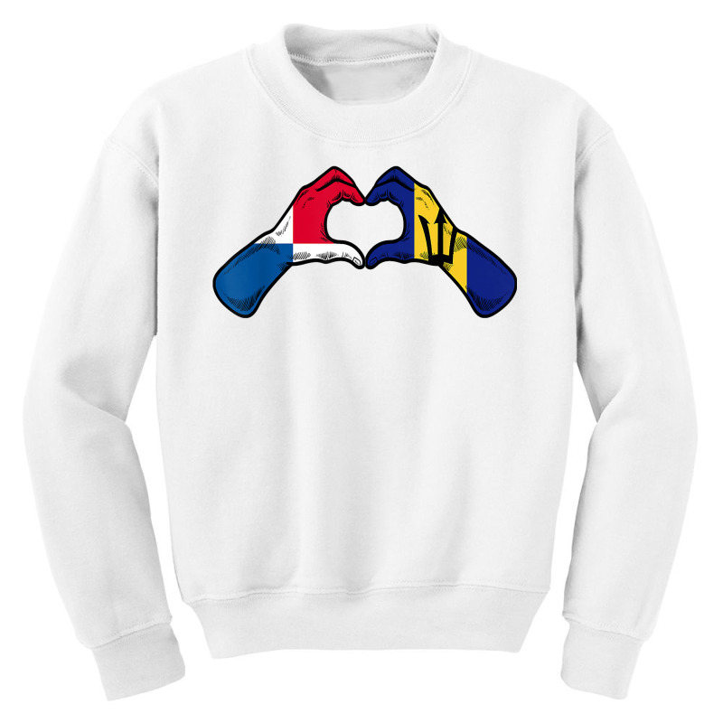 Barbados Panama Flag Barbadians Panamanian Heart T Shirt Youth Sweatshirt by chipbeltzox | Artistshot