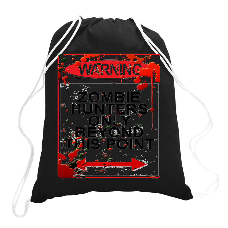 Warning Zombie-8yymf Drawstring Bags | Artistshot