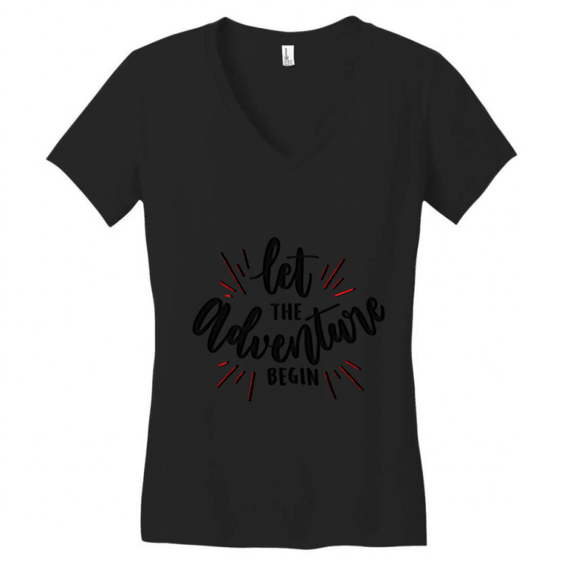 Let The Adventure Begin Women's V-Neck T-Shirt by bummercaught | Artistshot