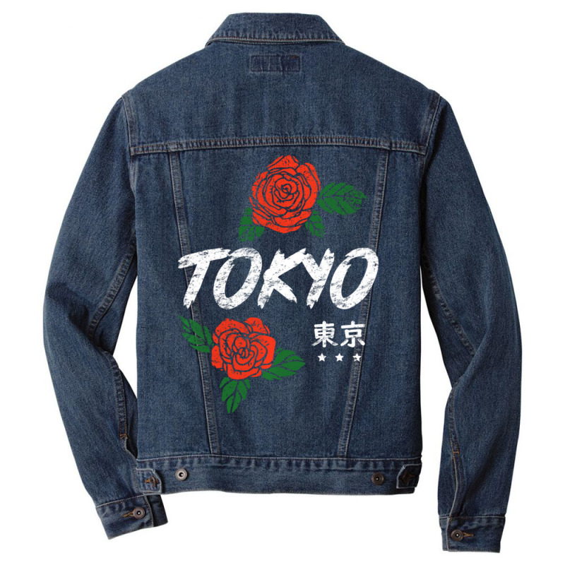 Tokyo Japan Roses Anime Men Denim Jacket by femalesbaubles | Artistshot