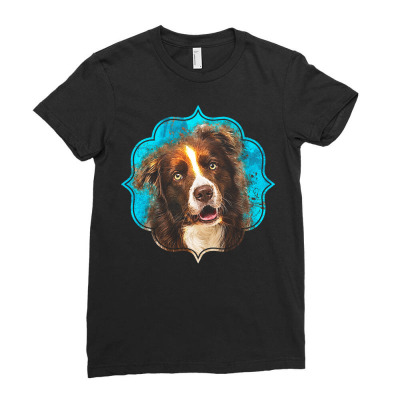 Border Collie T  Shirt Border Collie T  Shirt (1) Ladies Fitted T-shirt Designed By Lgraham760
