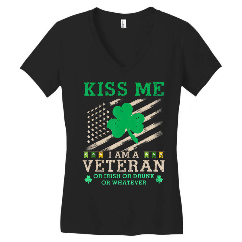 Usa Veteran St Patricks Day Fun Us Flag Women's V-Neck T-Shirt by femalesbaubles | Artistshot