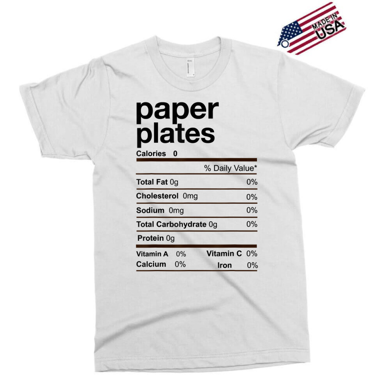 Paper Plates Nutrition Facts Thanksgiving Christmas Gift T Shirt Exclusive T-shirt | Artistshot