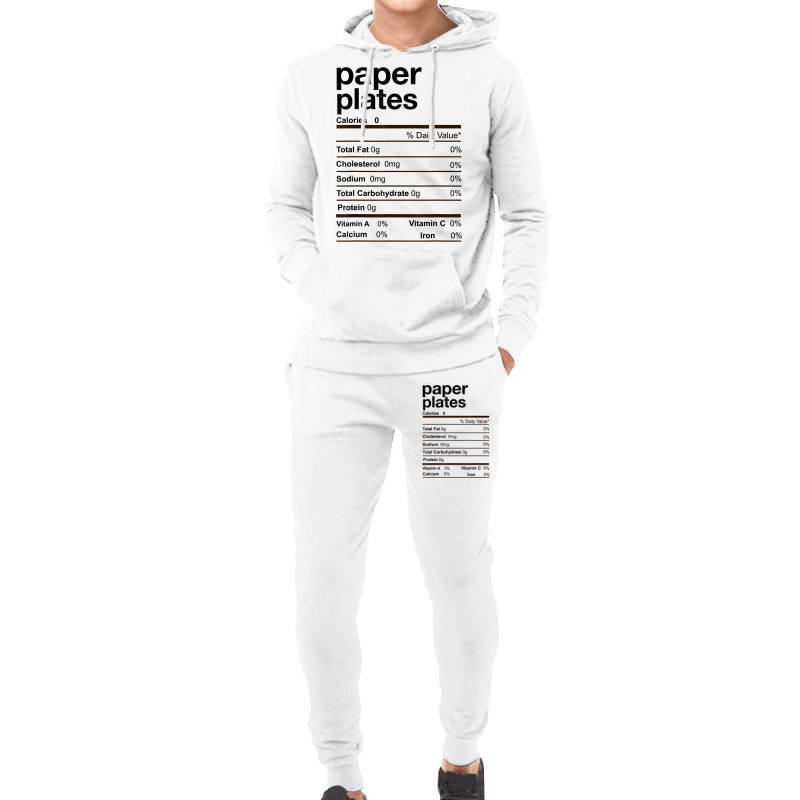 Paper Plates Nutrition Facts Thanksgiving Christmas Gift T Shirt Hoodie & Jogger Set | Artistshot