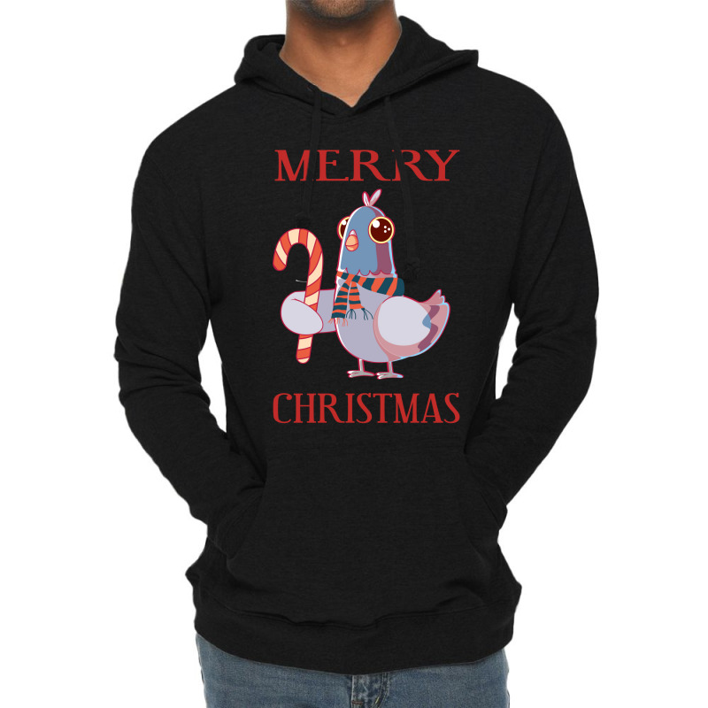 Christmas Pigeon Lightweight Hoodie | Artistshot