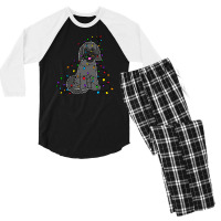 Black And Grey Holiday Men's 3/4 Sleeve Pajama Set | Artistshot