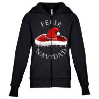 Santa Hat Sombrero Christmas In Mexico 'feliz Navidad' T Shirt Youth Zipper Hoodie | Artistshot