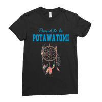 Native American Potawatomi Five Feathers Ladies Fitted T-shirt | Artistshot