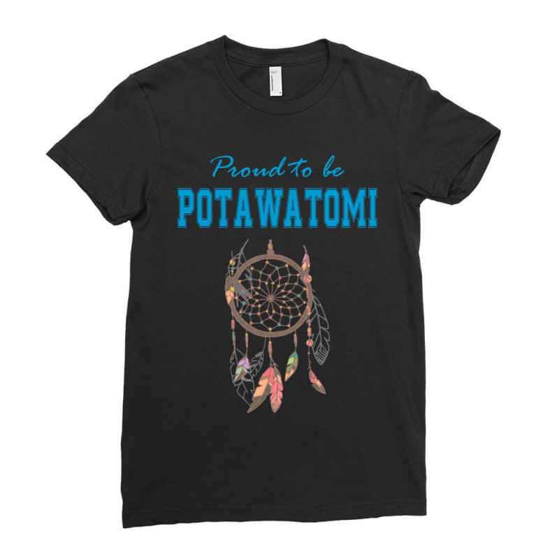 Native American Potawatomi Five Feathers Ladies Fitted T-Shirt by CherylBrandy | Artistshot