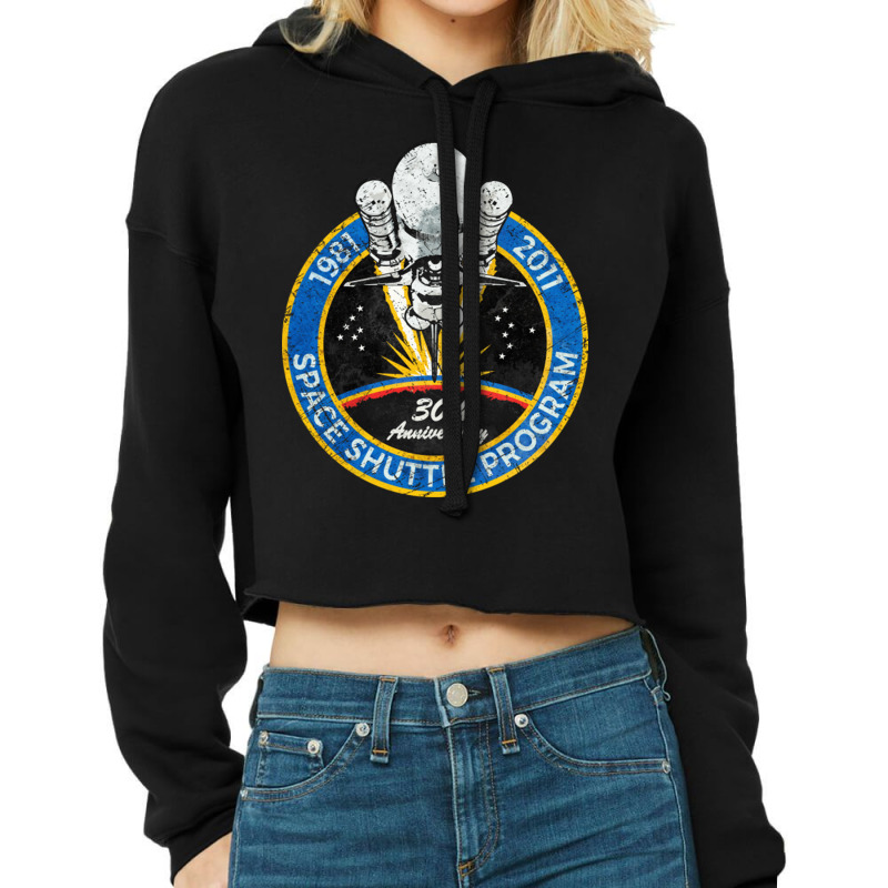 Vintage Insignia Space Shuttle Program 30th Anniversary Cropped Hoodie by MabellaPennachio | Artistshot