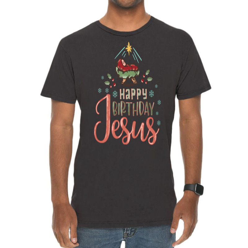 Happy Birthday Jesus Christian Christmas Vintage T-shirt | Artistshot