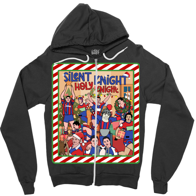 Newcastle Knights   Christmas   Silent Knight Zipper Hoodie | Artistshot