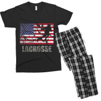 Lacrosse American Flag Usa Flag Fan Vintage Retro Men's T-shirt Pajama Set | Artistshot