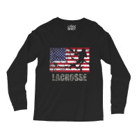 Lacrosse American Flag Usa Flag Fan Vintage Retro Long Sleeve Shirts | Artistshot