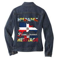 Dominican Republic Flag Hispanic Heritage Dominicana Ladies Denim Jacket | Artistshot