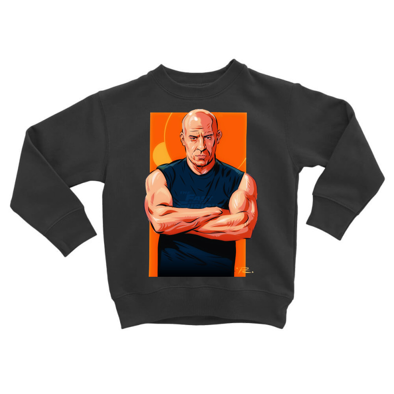 Vin Diesel - An Illustration By Paul Cemmick Toddler Sweatshirt by fenderbendable | Artistshot