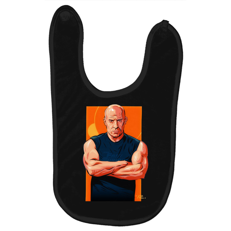 Vin Diesel - An Illustration By Paul Cemmick Baby Bibs by fenderbendable | Artistshot