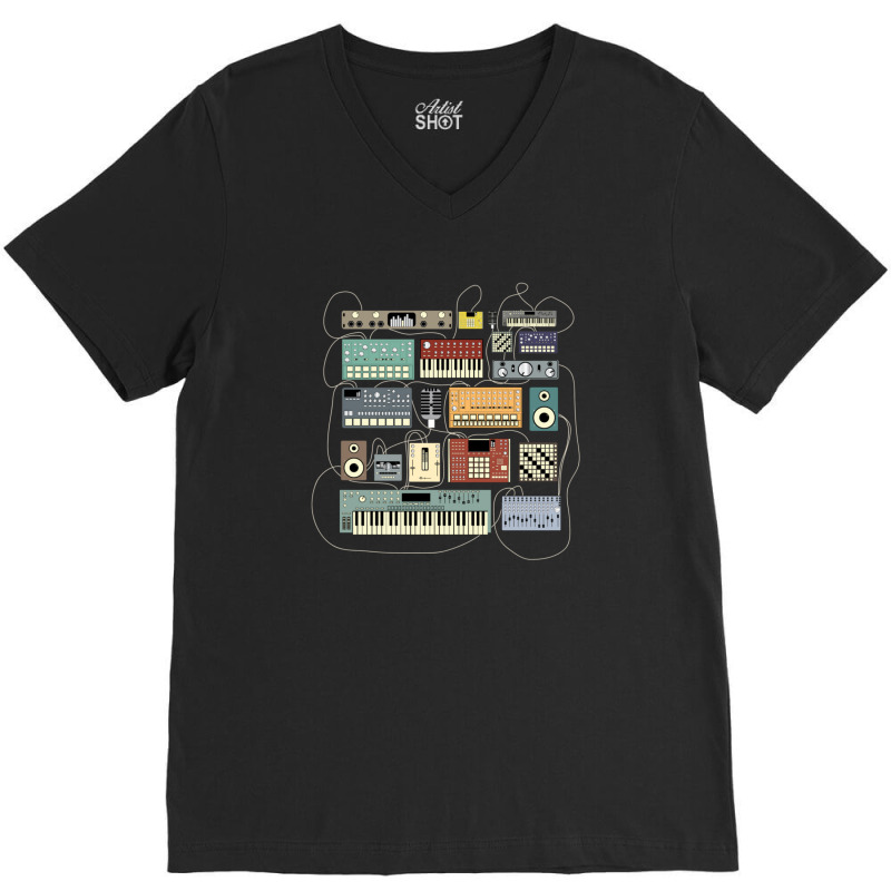 Electronic Musician Synthesizer And Drum Machine Dj V-neck Tee | Artistshot