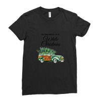 I'm Dreaming Of A White Christmas Old Vintage Station Wagon Woody Car  Ladies Fitted T-shirt | Artistshot