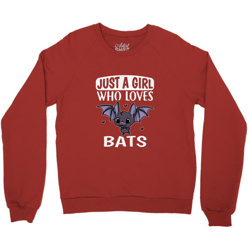 Just A Girl Who Loves Bats Cute Bat Costume   Bat Crewneck Sweatshirt by mrdjpancake | Artistshot