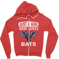 Just A Girl Who Loves Bats Cute Bat Costume   Bat Zipper Hoodie | Artistshot