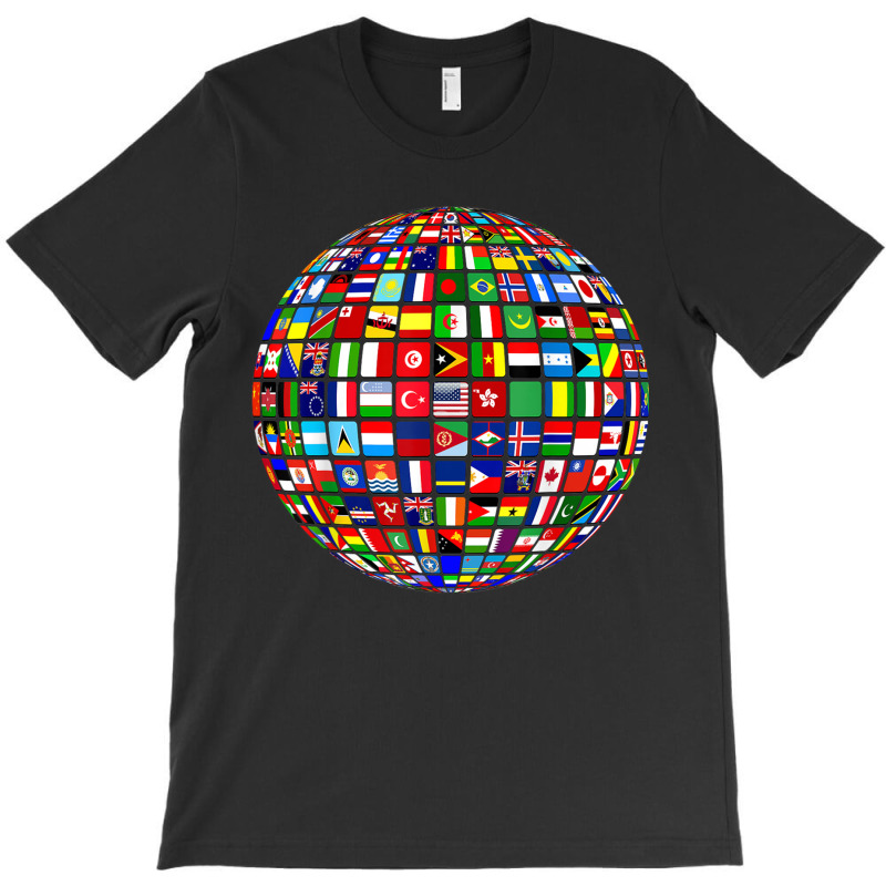 World Map Of Flags Globe Atlas Flags Of The World T-shirt | Artistshot