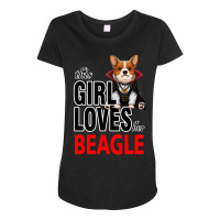 This Girl Loves Her Beagle Maternity Scoop Neck T-shirt | Artistshot