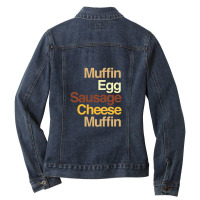 Muffin Egg Sausage Cheese Ladies Denim Jacket | Artistshot