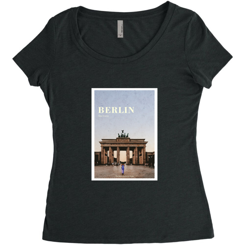 The Brandenburg Gate Berlin Women's Triblend Scoop T-shirt by TonyTester | Artistshot