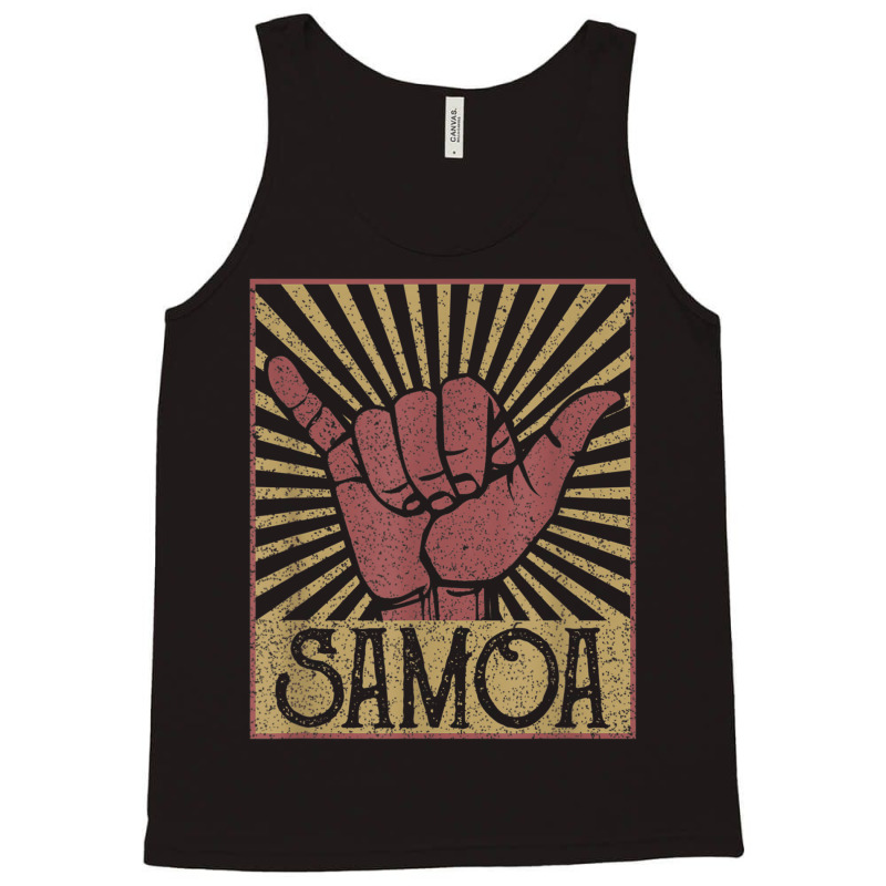 Vintage Shaka Samoa Samoan Beach Sunset Surfer Tank Top by JudithPlagmann | Artistshot