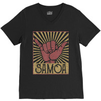 Vintage Shaka Samoa Samoan Beach Sunset Surfer V-neck Tee | Artistshot