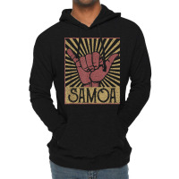 Vintage Shaka Samoa Samoan Beach Sunset Surfer Lightweight Hoodie | Artistshot