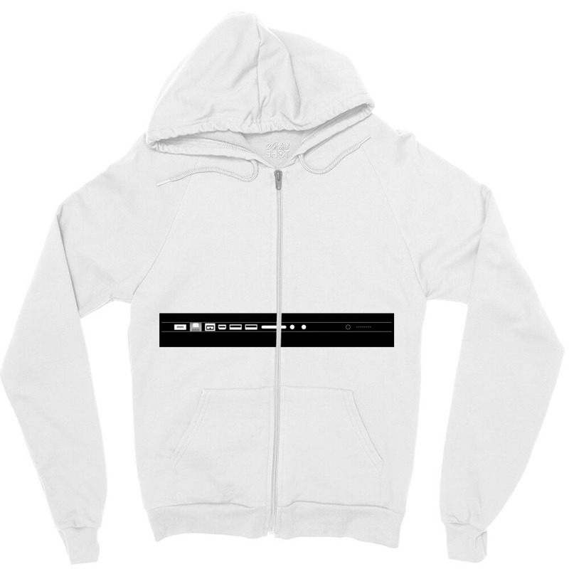 Macbook Expansion Ports (white On Dark)    Macports Zipper Hoodie by patlikurduapuluhempat | Artistshot