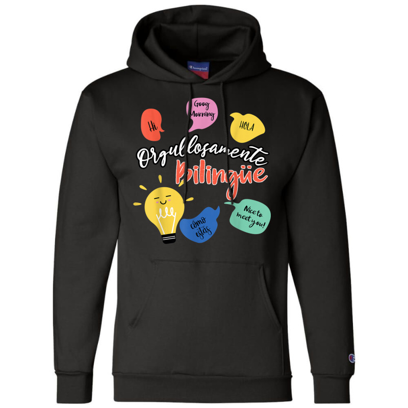 Orgullosamente Bilingue Maestra Champion Hoodie by ColleenDChamplin | Artistshot