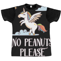 No Peanuts Please  Unicorn Theme For Peanut Allergy Kids Graphic T-shirt | Artistshot