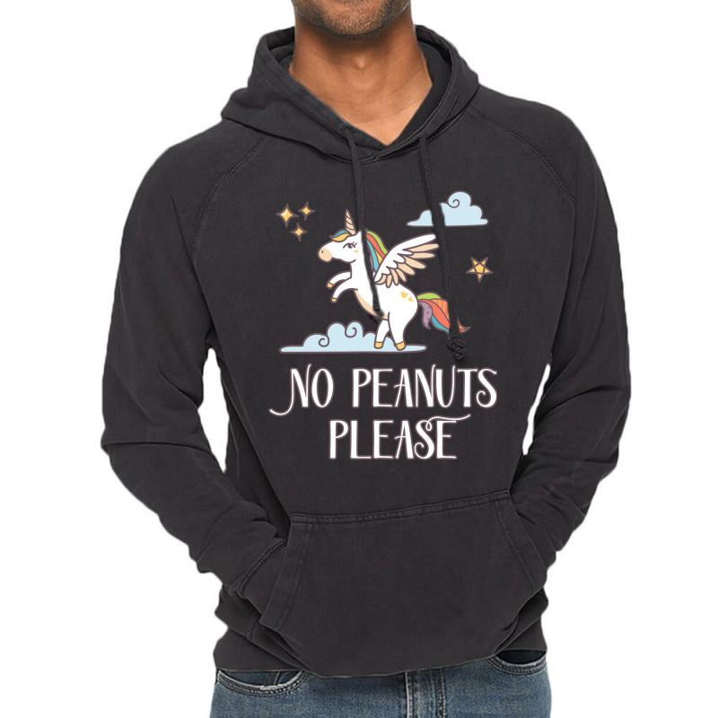 No Peanuts Please  Unicorn Theme For Peanut Allergy Kids Vintage Hoodie | Artistshot