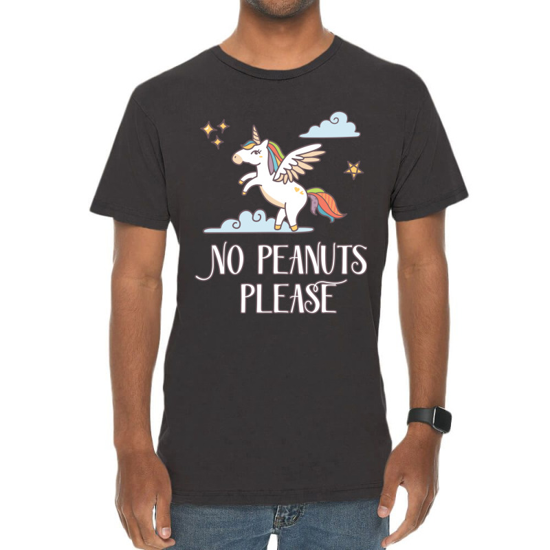 No Peanuts Please  Unicorn Theme For Peanut Allergy Kids Vintage T-shirt | Artistshot