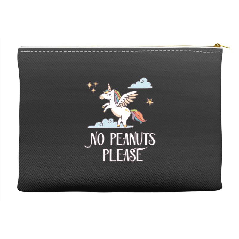 No Peanuts Please  Unicorn Theme For Peanut Allergy Kids Accessory Pouches | Artistshot