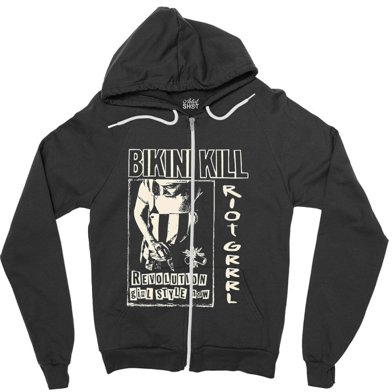 Revolution Girl Zipper Hoodie by RandallMitchell | Artistshot