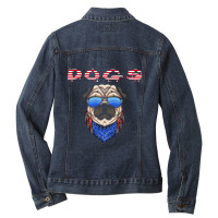 Black Labrador Night Dog Lover Ladies Denim Jacket | Artistshot