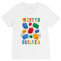 Brick Builder Funny Blocks Master Builder T Shirt V-neck Tee | Artistshot