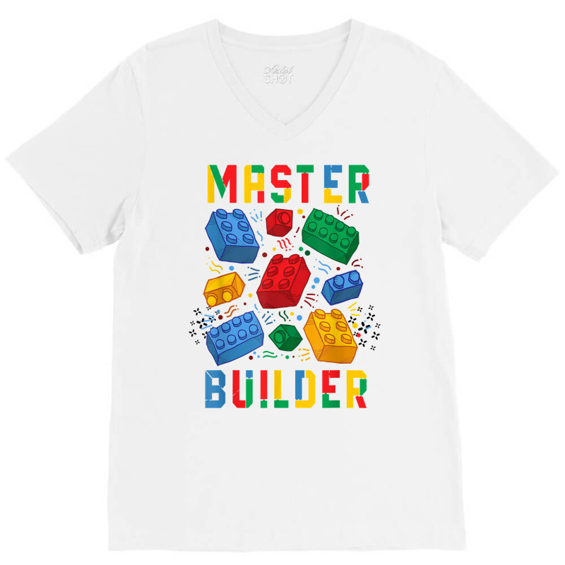 Brick Builder Funny Blocks Master Builder T Shirt V-neck Tee | Artistshot