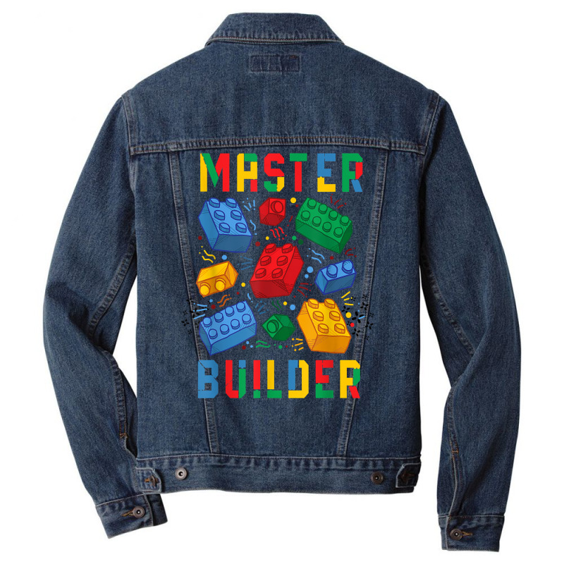 Brick Builder Funny Blocks Master Builder T Shirt Men Denim Jacket | Artistshot