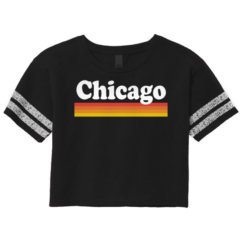 Chicago Illinois  Il Retro Sunset And Text Scorecard Crop Tee by AmandaGoodrich | Artistshot