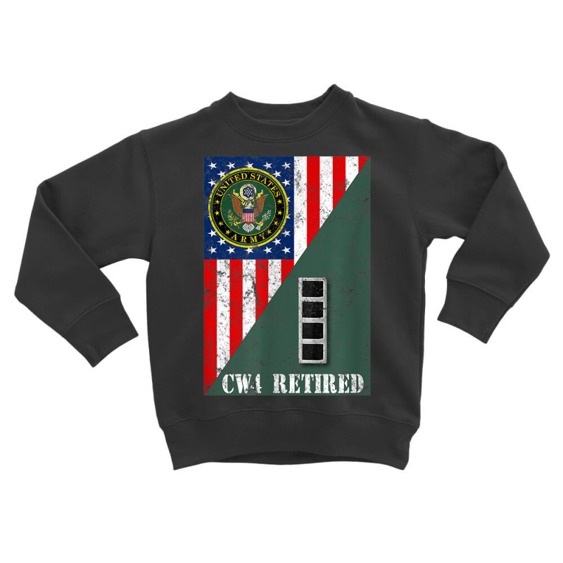 Retired Army Chief Warrant Officer Four Cw4 Half Rank & Flag Toddler Sweatshirt by MalcolmJCausby | Artistshot