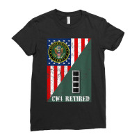 Retired Army Chief Warrant Officer Four Cw4 Half Rank & Flag Ladies Fitted T-shirt | Artistshot