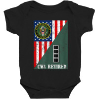 Retired Army Chief Warrant Officer Four Cw4 Half Rank & Flag Baby Bodysuit | Artistshot